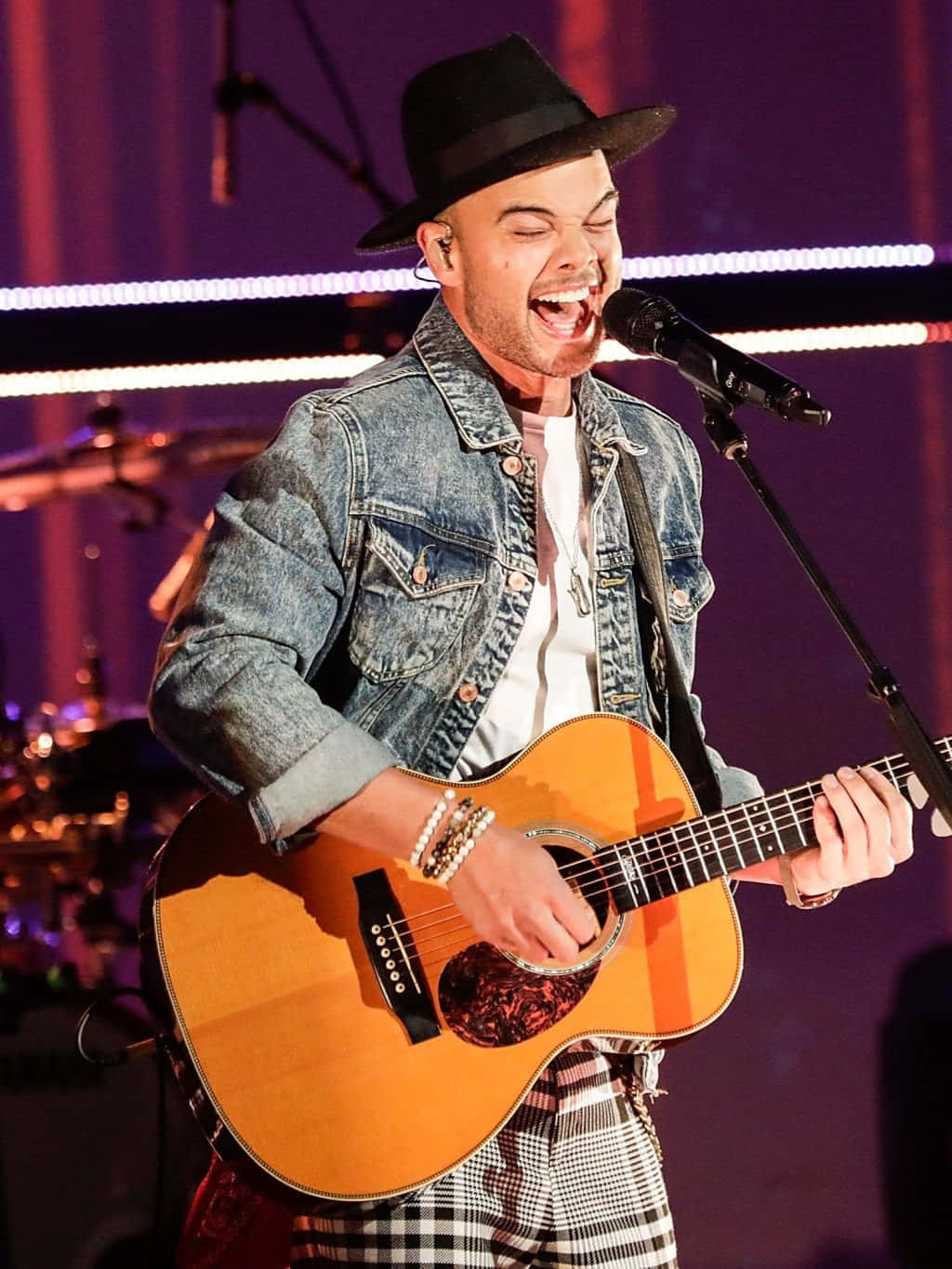 Guy Sebastian, black hat, denim jacket, HD Phone Wallpaper