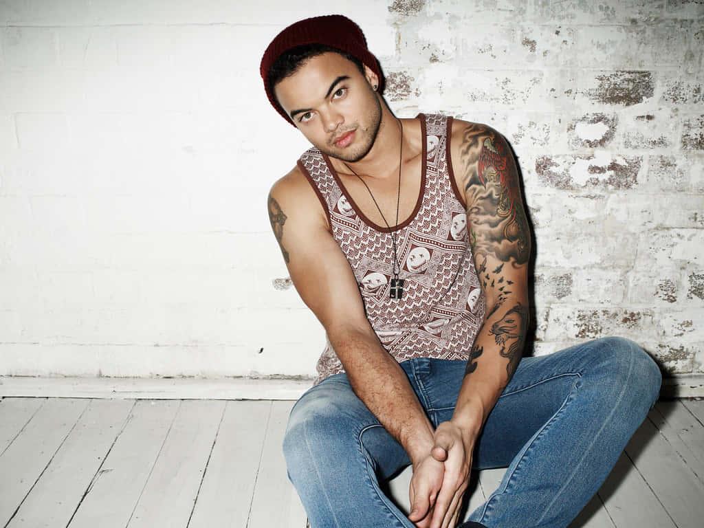 Guy Sebastian, red beanie, patterned tank top, SD Desktop Wallpaper