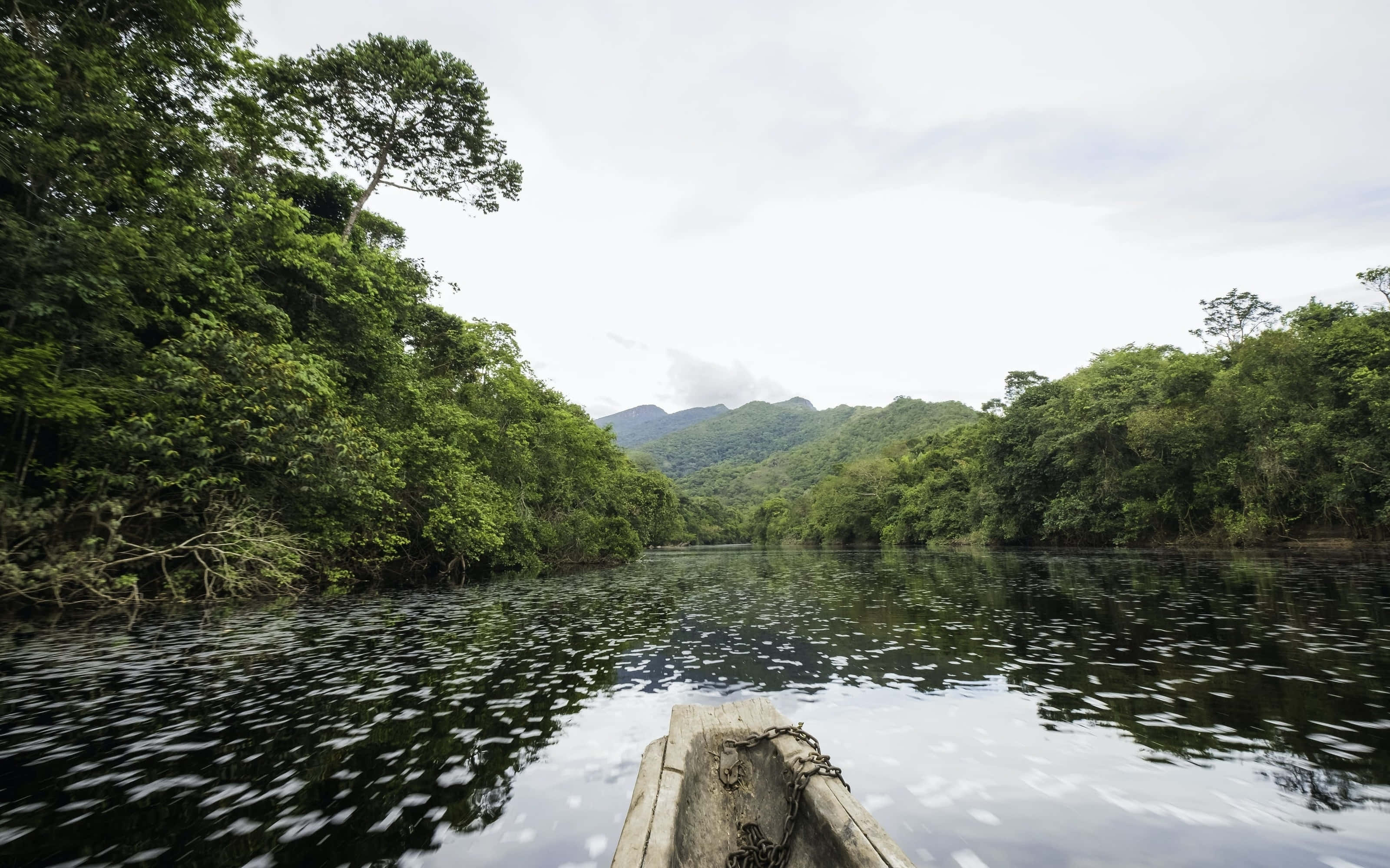 Guyana, riverboat journey, wooden boat, 2K Desktop Wallpaper