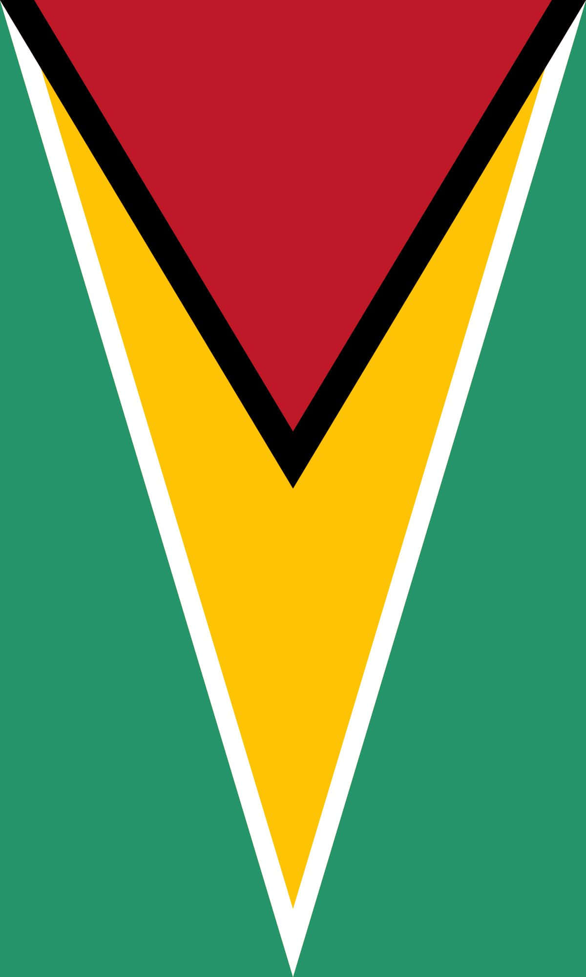 Guyana, red triangle, yellow triangle, Full HD Phone Wallpaper