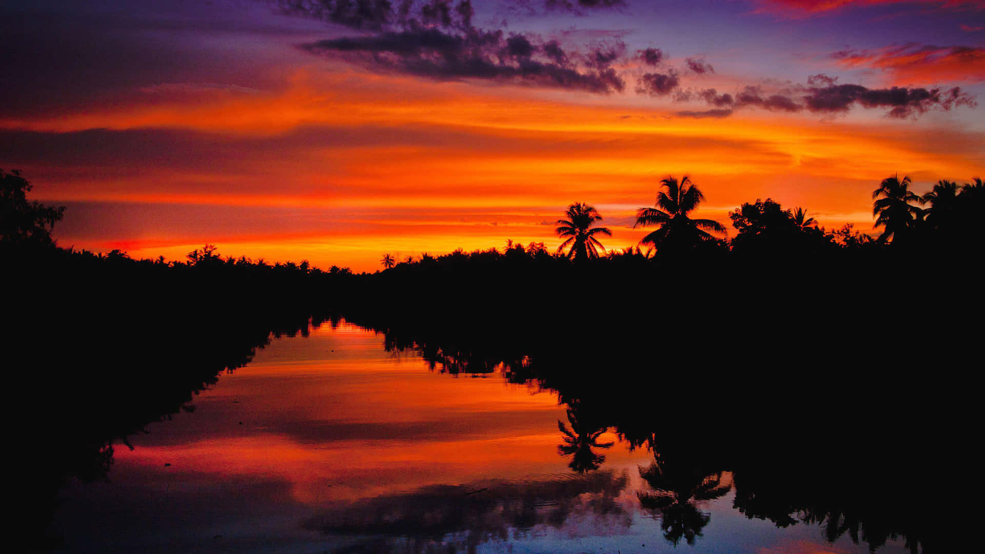 Guyana, sunset, orange, Full HD Desktop Wallpaper