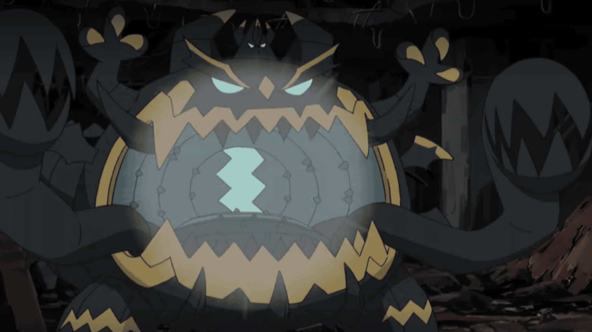 Guzzlord, cave, shadowy ruin, Full HD Desktop Wallpaper