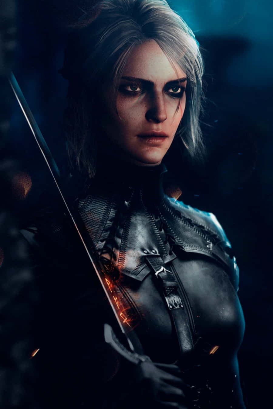Witcher 3, silver hair, glowing eyes, HD Phone Wallpaper