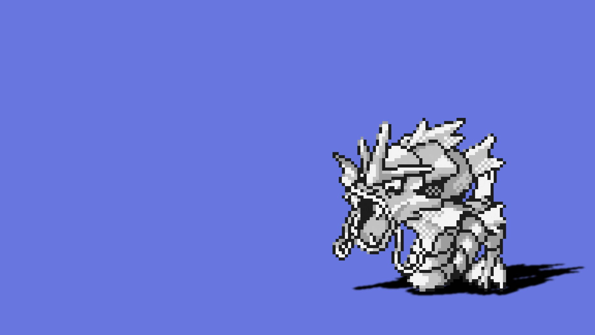 Gyarados, pixel art, silver, Full HD Desktop Wallpaper
