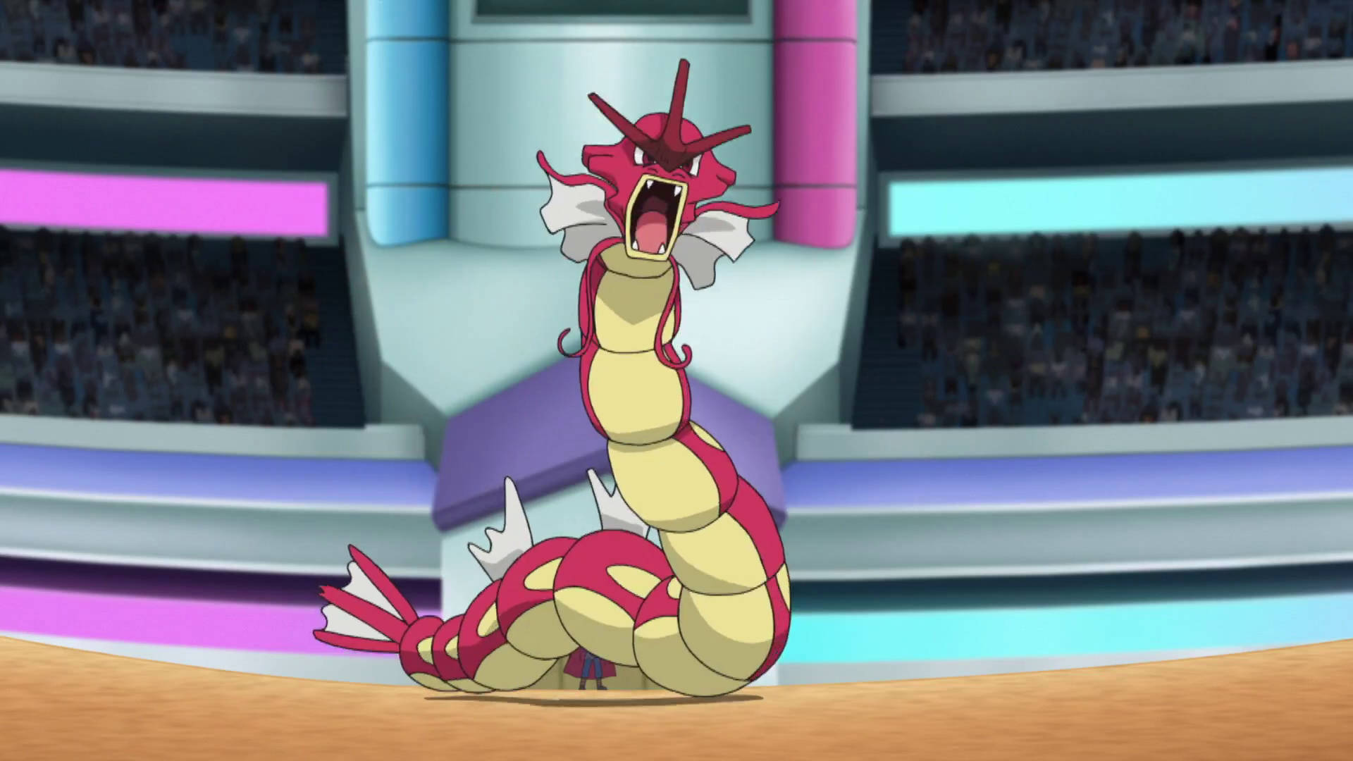 Shiny Gyarados, arena, red, Full HD Desktop Wallpaper