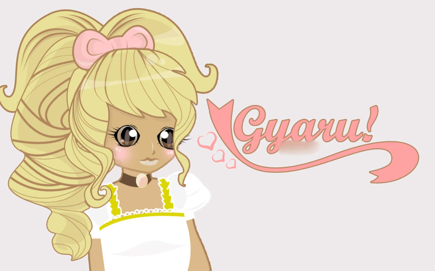 Gyaru!, blonde hair, pink bow, HD Desktop Wallpaper