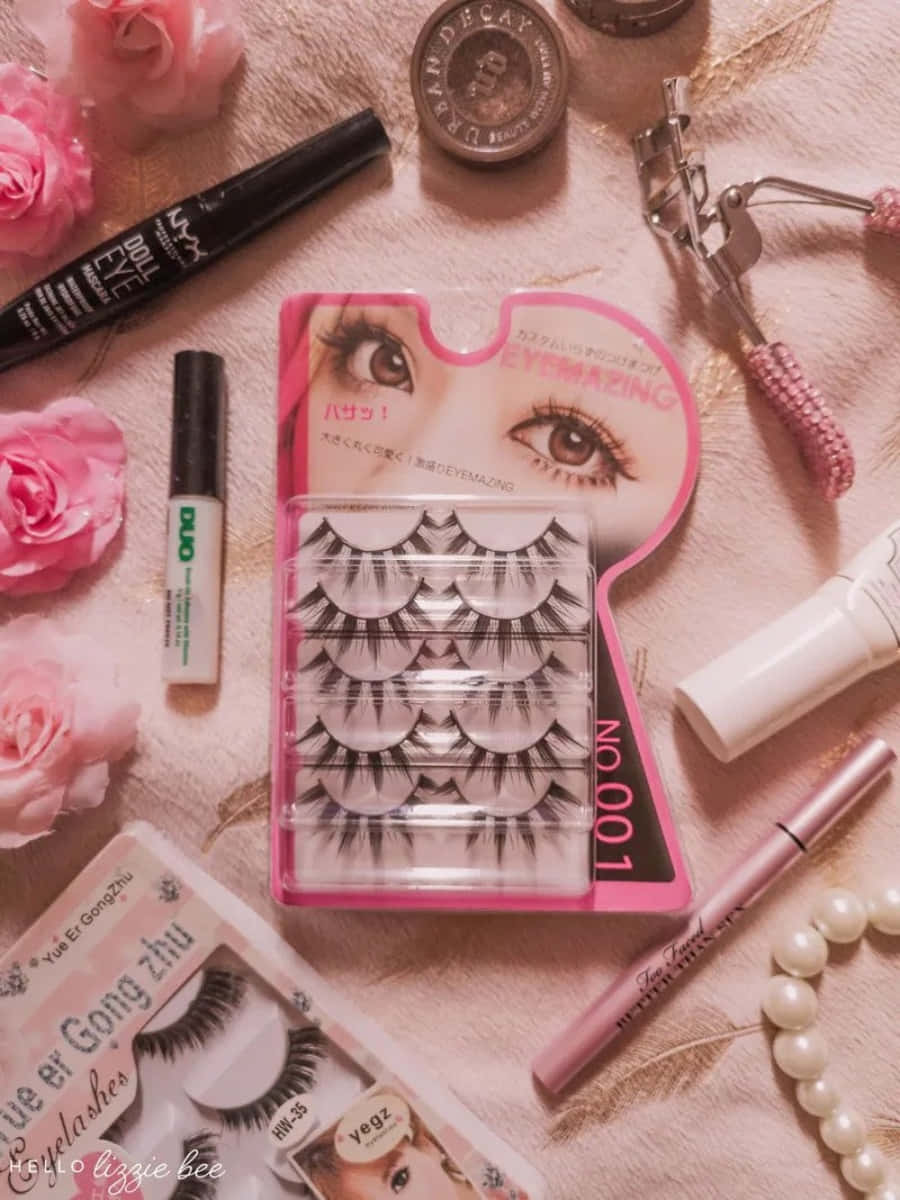 Gyaru, pink roses, false lashes, SD Phone Wallpaper