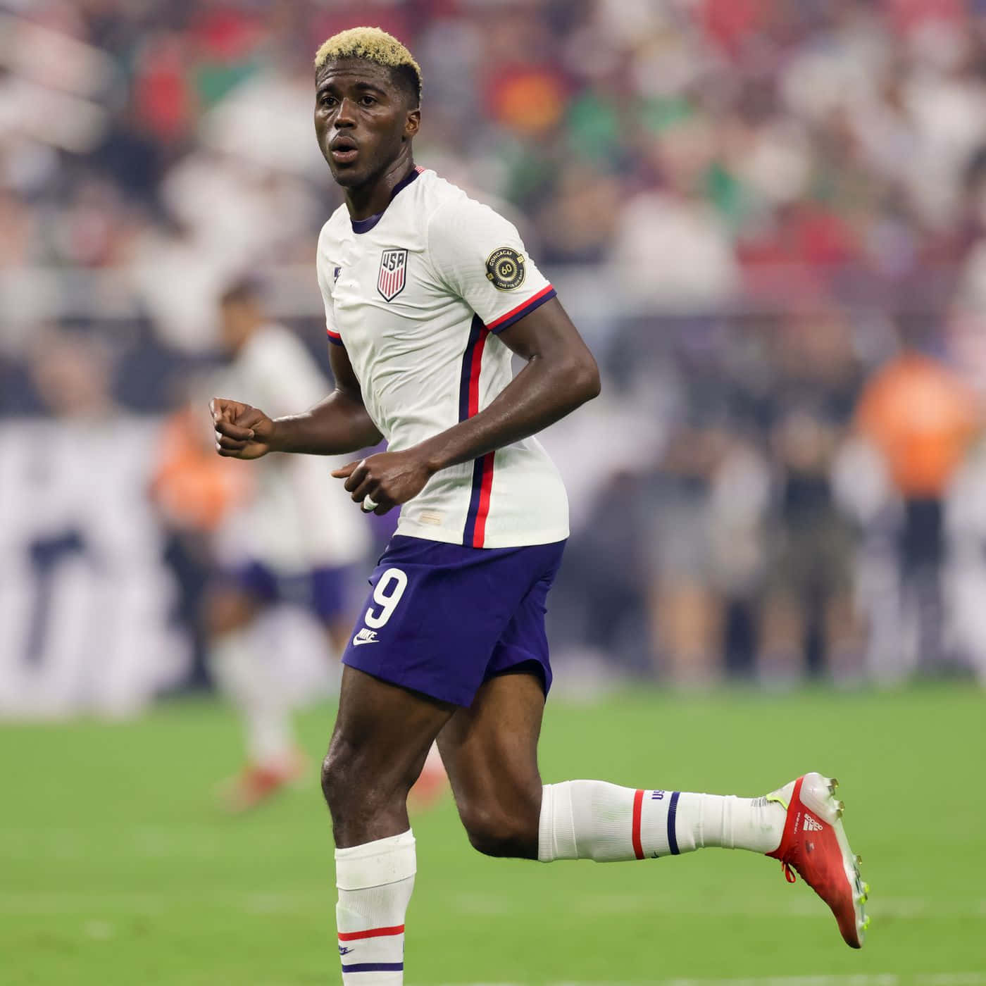 Gyasi Zardes, 2021 CONCACAF Gold Cup, white and purple USA jersey, HD Desktop Wallpaper