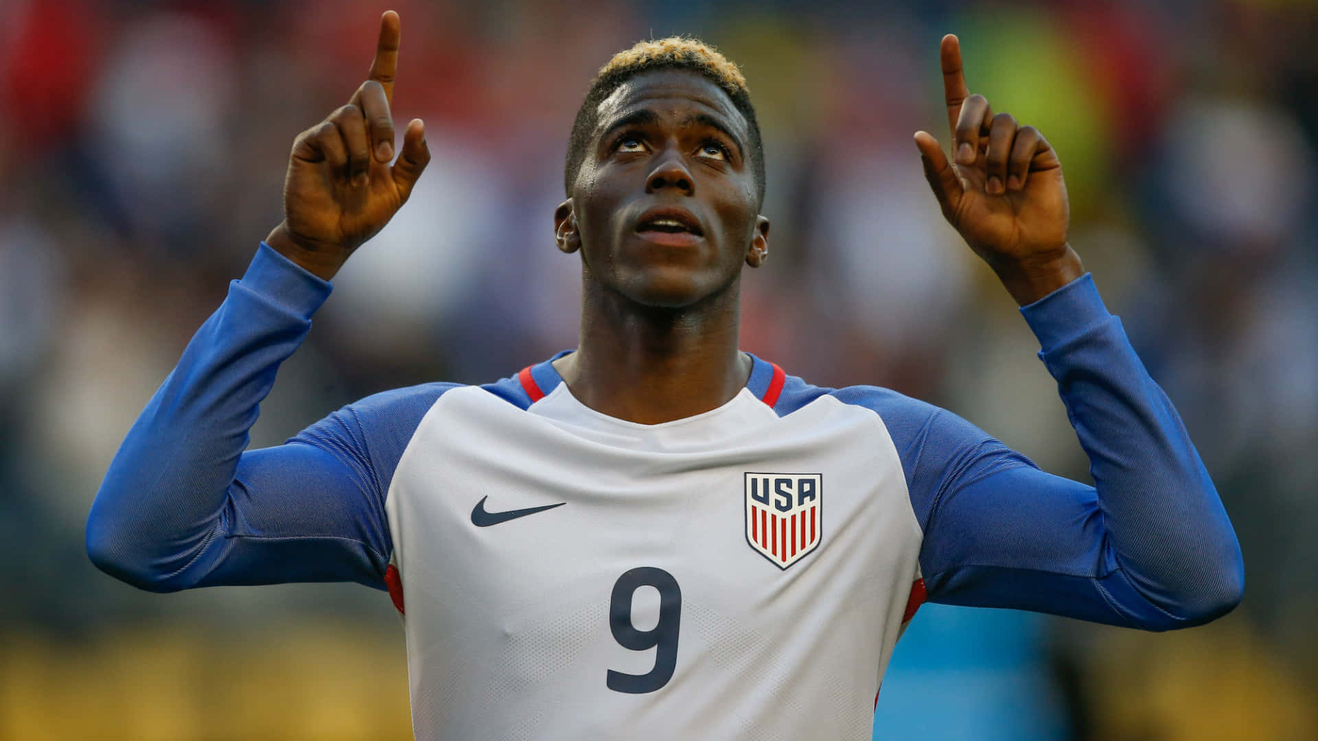 Gyasi Zardes, white and blue jersey, number 9, Full HD Desktop Wallpaper