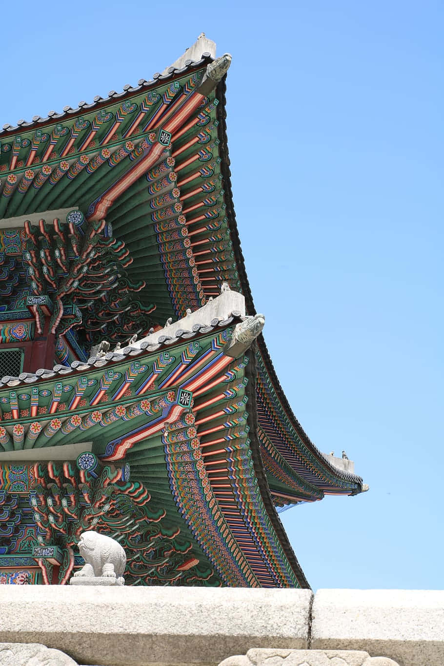 Gyeongbokgung Palace, traditional Korean temple roof, intricate patterns, HD Phone Wallpaper