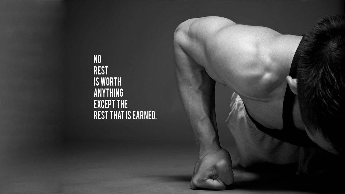 motivational muscle man, black and white photo, muscular man, HD Desktop Wallpaper