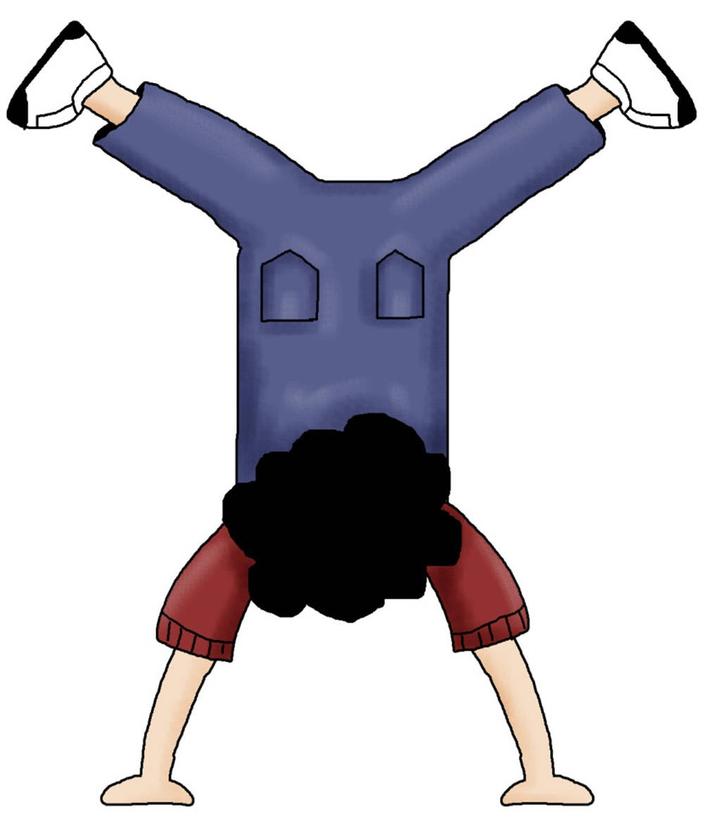cartoon child, blue shirt, red shorts, SD Phone Wallpaper