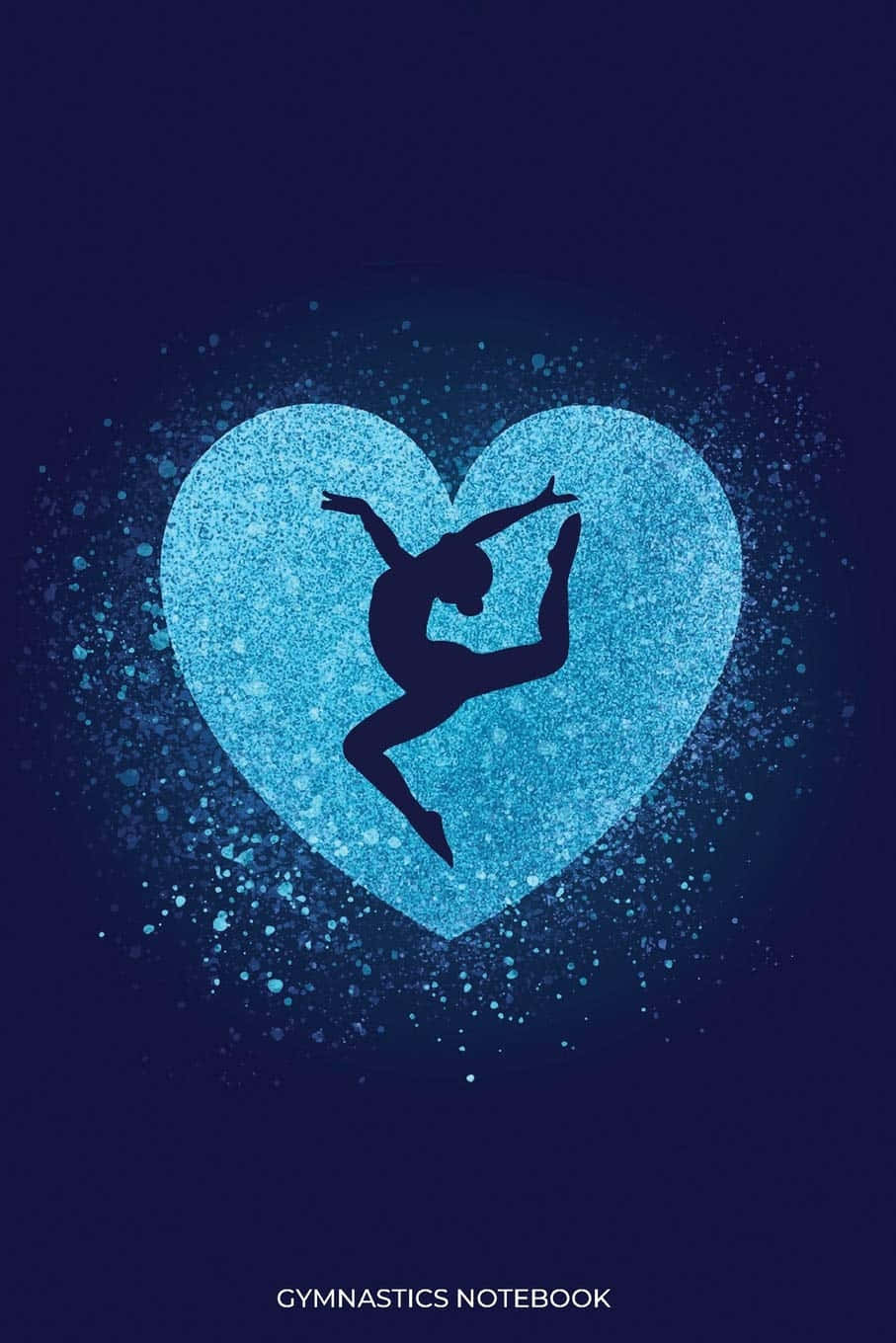 gymnast, glittering blue heart, dark blue background, HD Phone Wallpaper