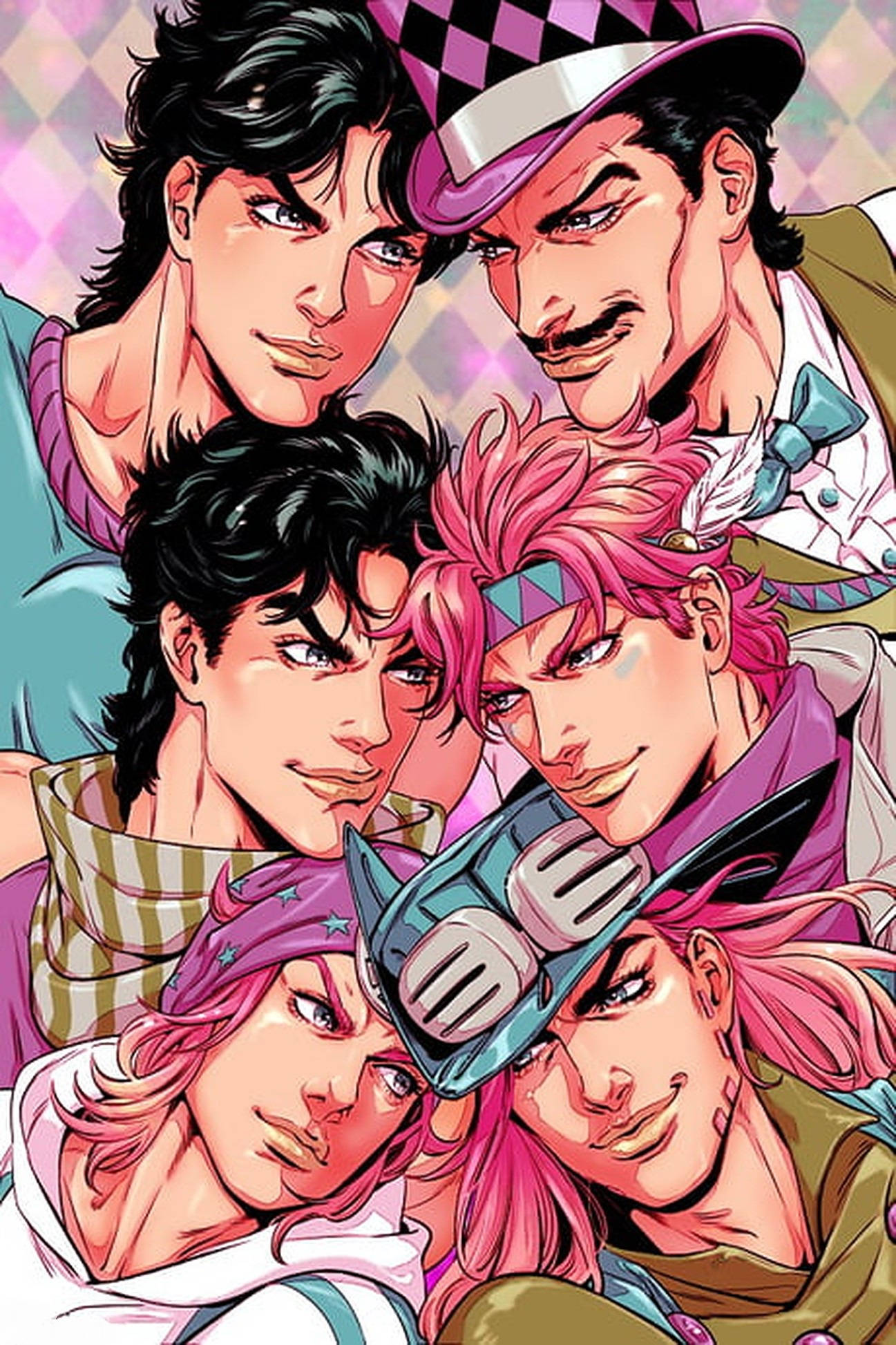 Gyro Zeppeli, pink, purple, Full HD Phone Wallpaper