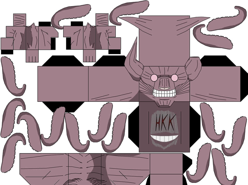 Gyuki, purple, devil-like figure, SD Desktop Wallpaper