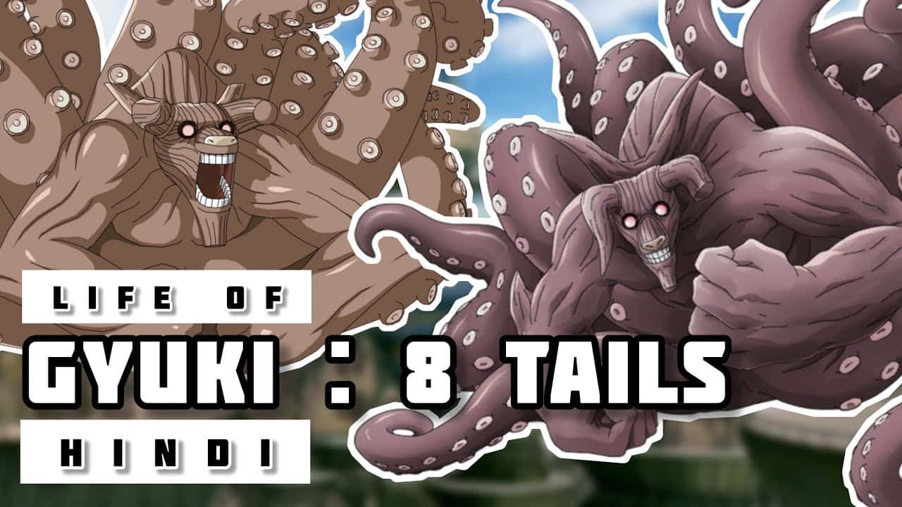 Gyuki, eight-tailed beast, glowing eyes, HD Desktop Wallpaper