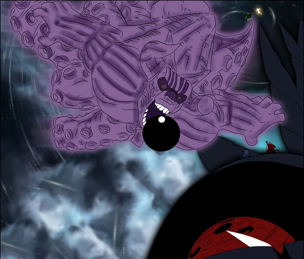 Gyuki, purple anime monster, tentacles, SD Desktop Wallpaper