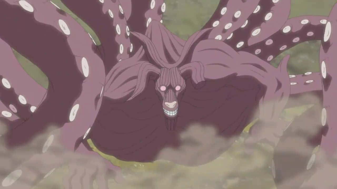 Gyuki, purple octopus-like anime monster, white spots, HD Desktop Wallpaper