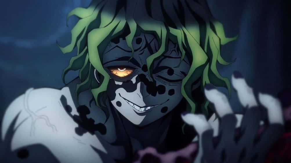 Gyutaro, green hair, green eyes, SD Desktop Wallpaper