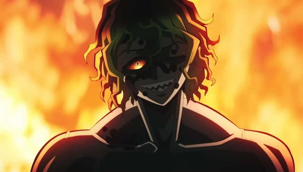 Gyutaro, red face, green eyes, SD Desktop Wallpaper