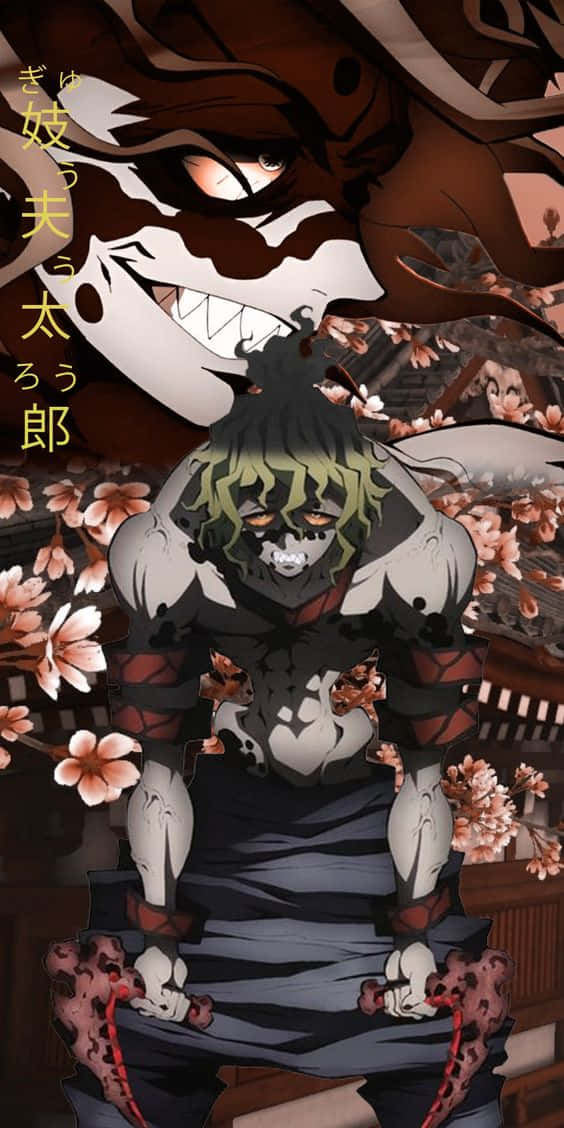 Gyutaro, green hair, sharp teeth, SD Phone Wallpaper