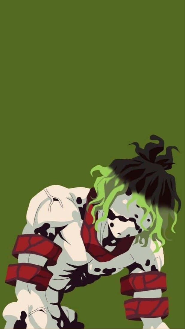 Gyutaro, green hair, red arm bands, SD Phone Wallpaper