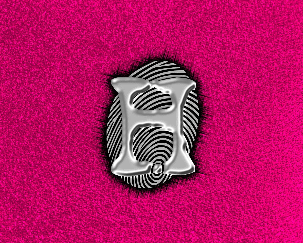 silver plated letter h, fingerprint ridges, vibrant pink textured background, HD Desktop Wallpaper