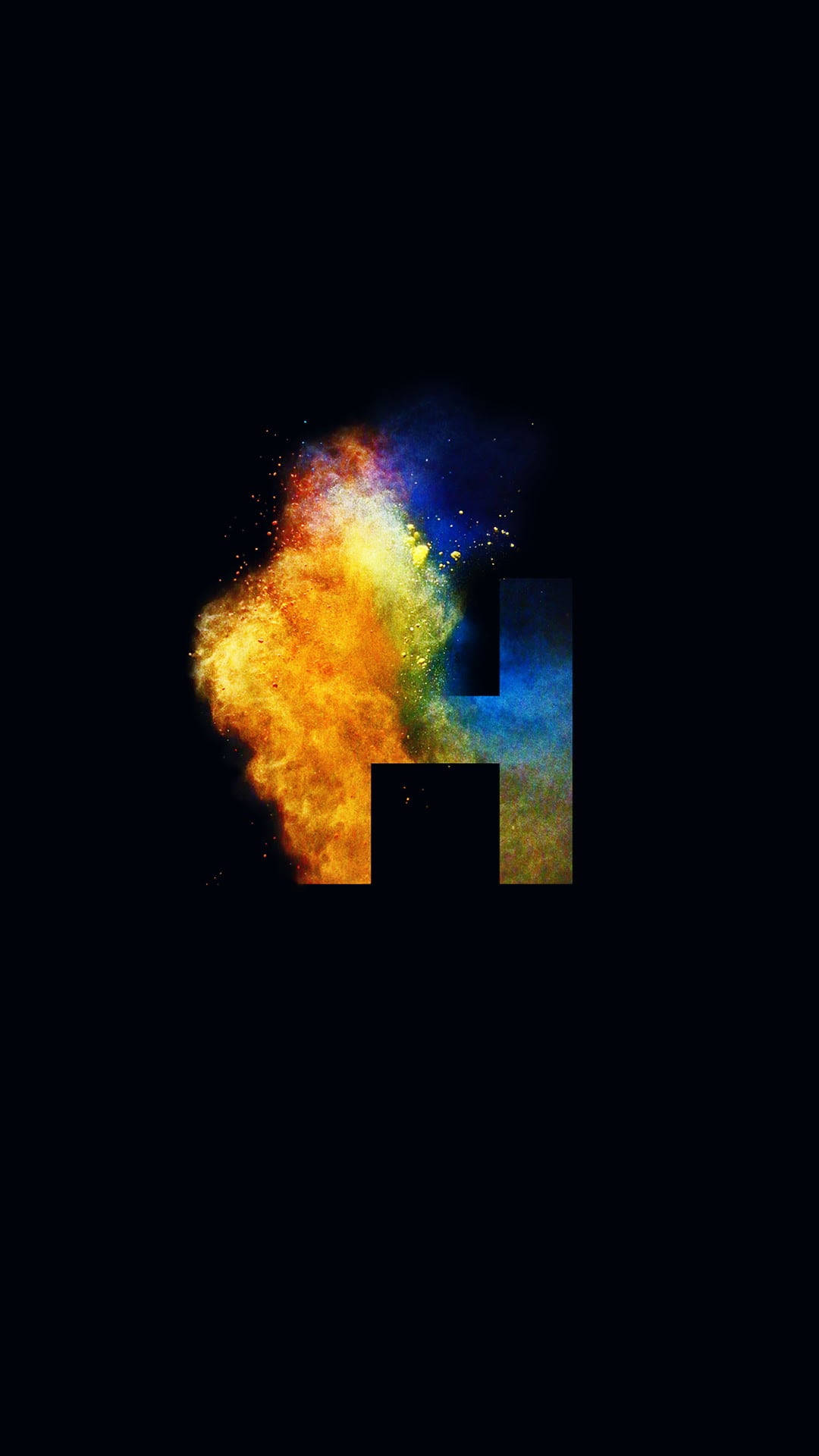 Letter H, orange, yellow, Full HD Phone Wallpaper