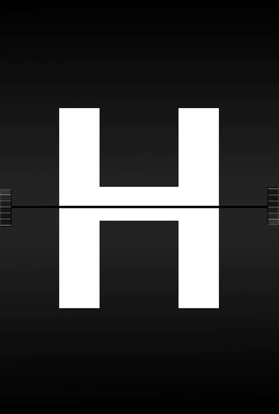 abstract letter H design, white letter H, dark gradient background, HD Phone Wallpaper