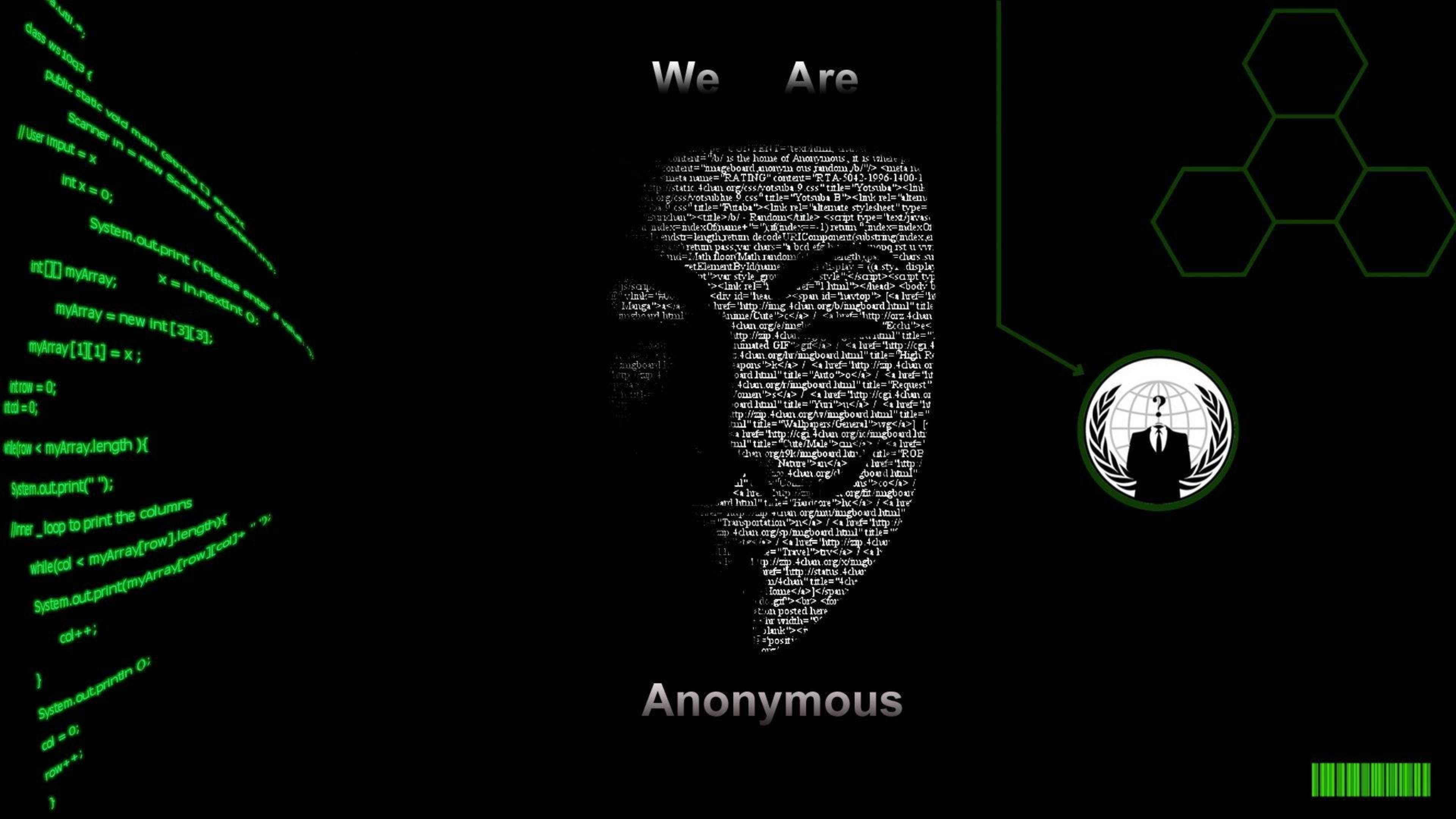 Hacker 4K, Anonymous, green code, 4K Desktop Wallpaper