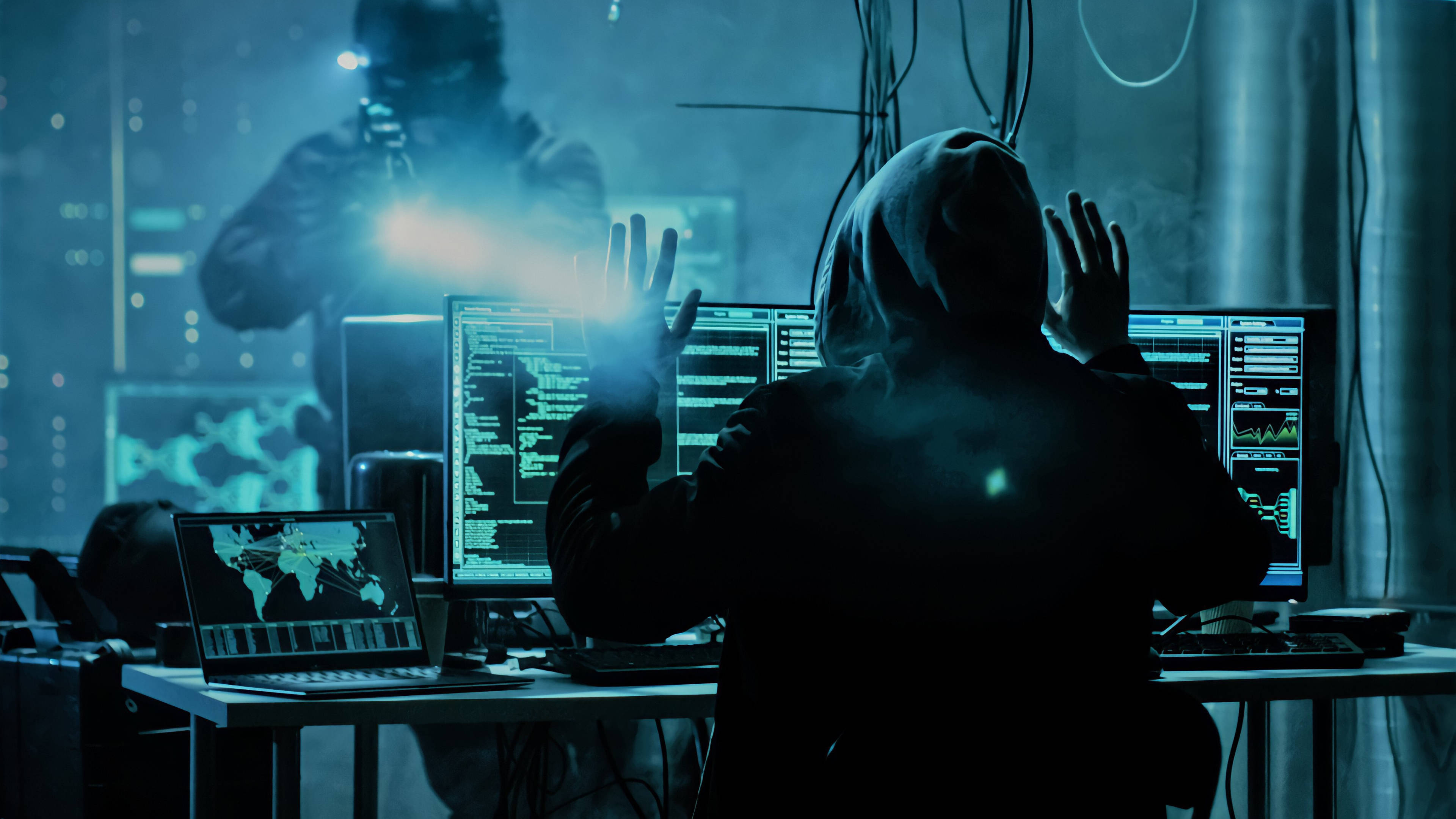64k ultra hd, hacker, glowing computer screens, 4K Desktop Wallpaper