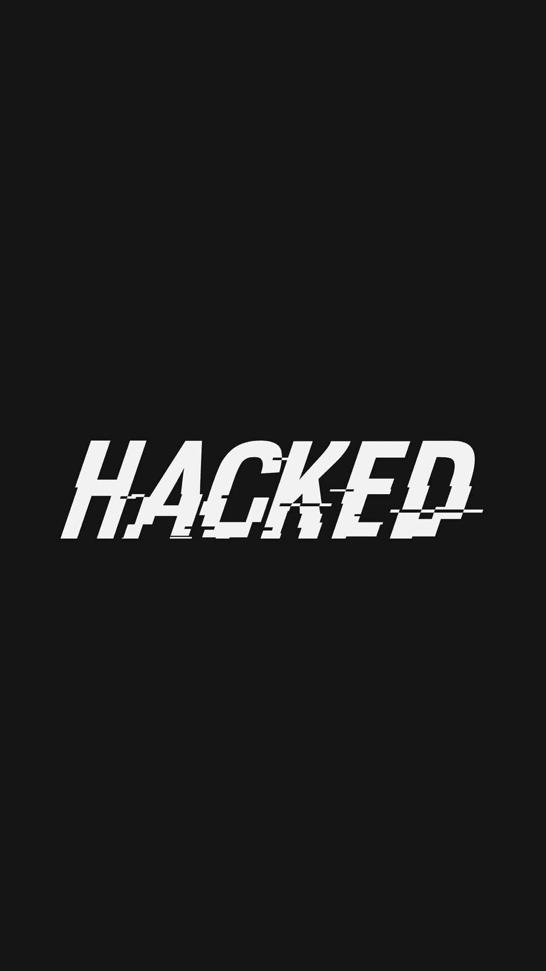 Hacked Alert, white glitched text, stark black background, Full HD Phone Wallpaper