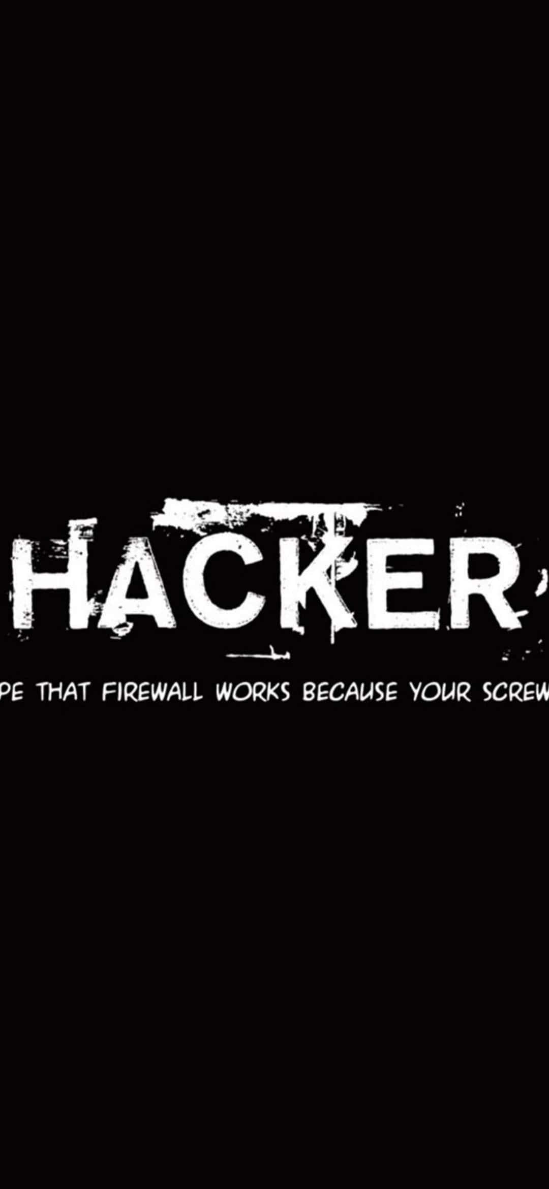 HACKER, black background, white graffiti-style text, Full HD Phone Wallpaper
