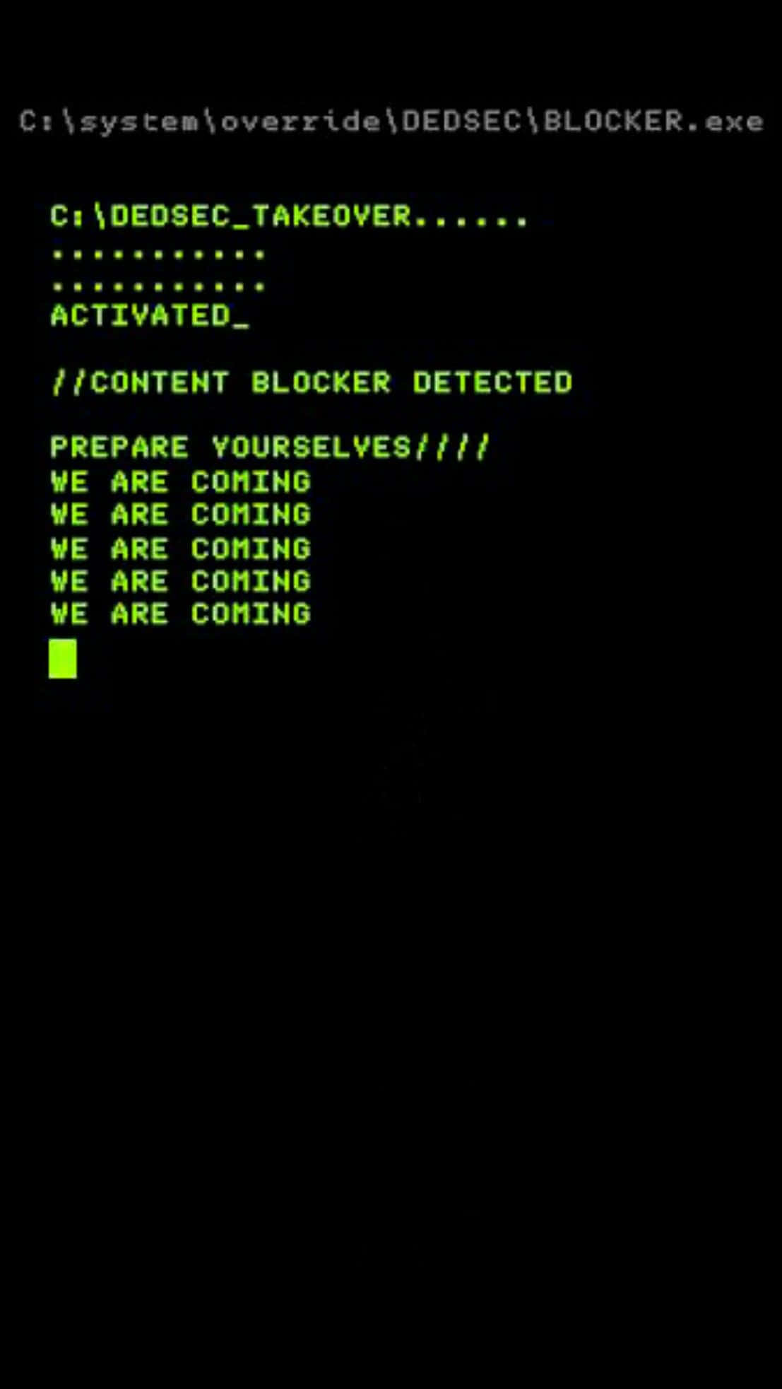 Hacker iPhone, black screen, glowing green retro computer text, Full HD Phone Wallpaper