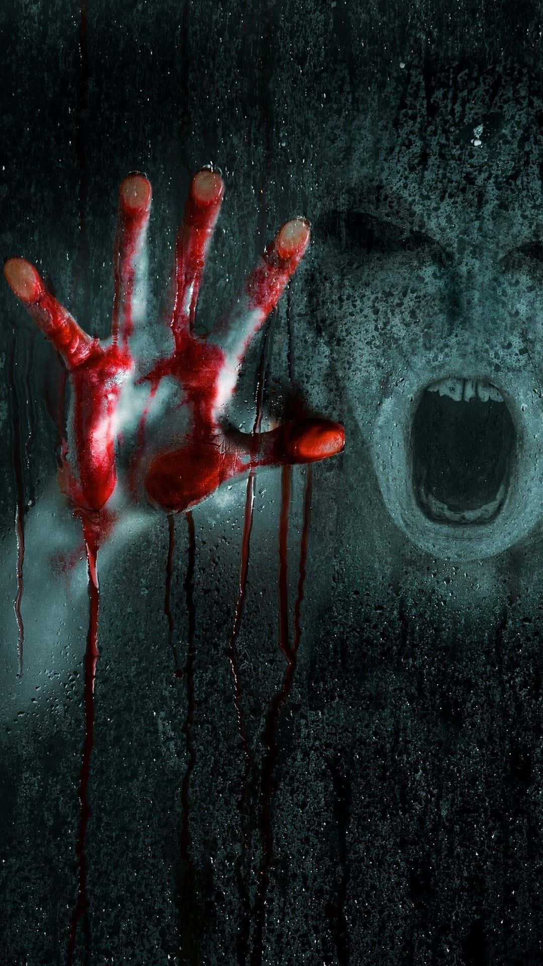 spooky iphone, bloodied hand, grimy window, Full HD Phone Wallpaper