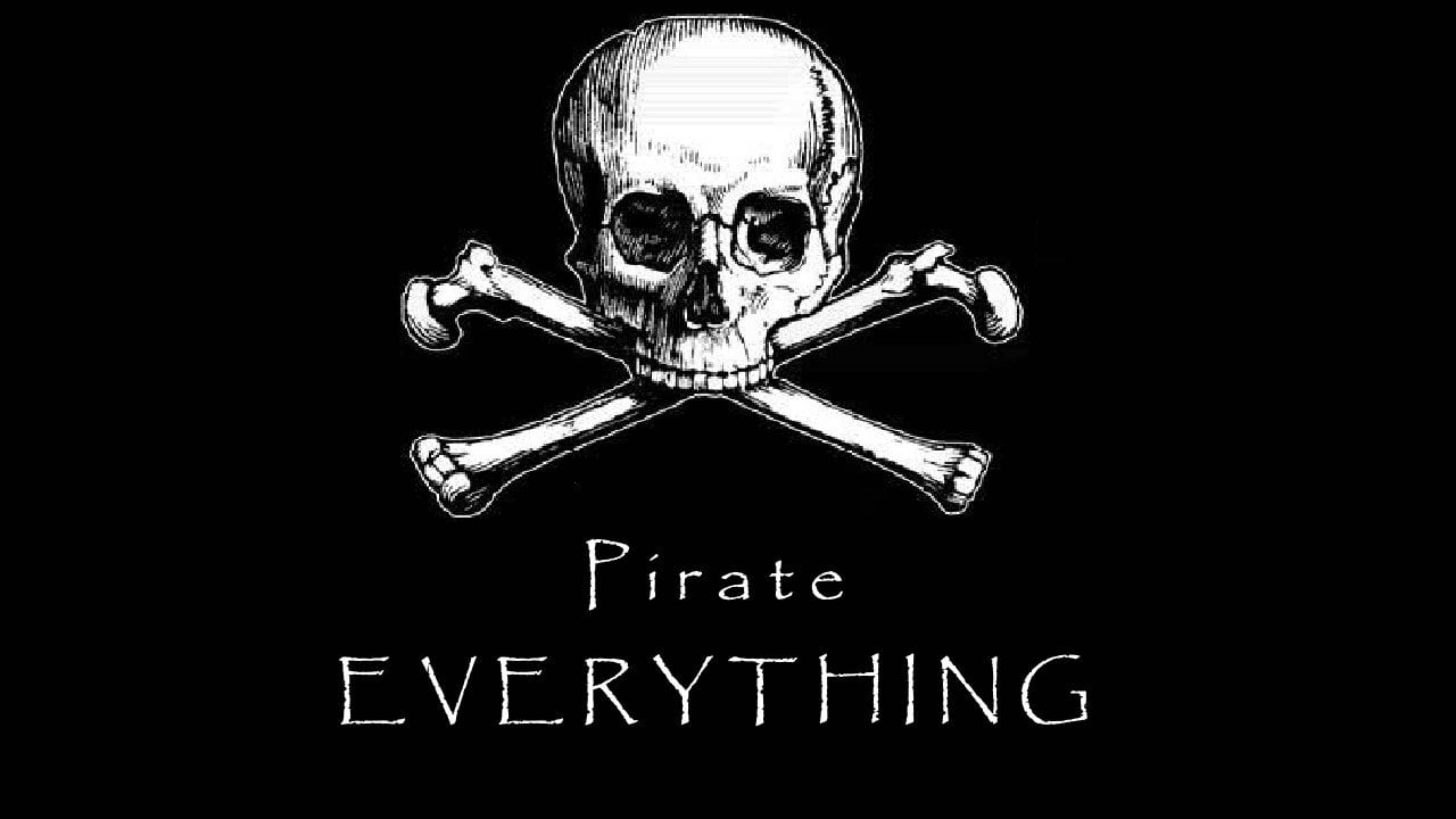 skull and bones, black background, white skull, 4K Desktop Wallpaper