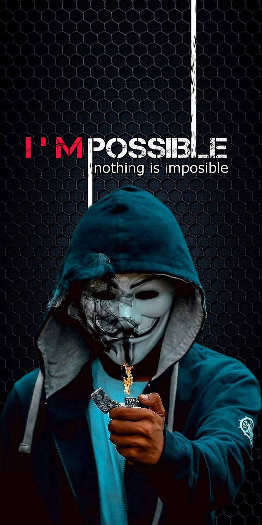 hacker mask, hoodie, lit lighter, Full HD Phone Wallpaper