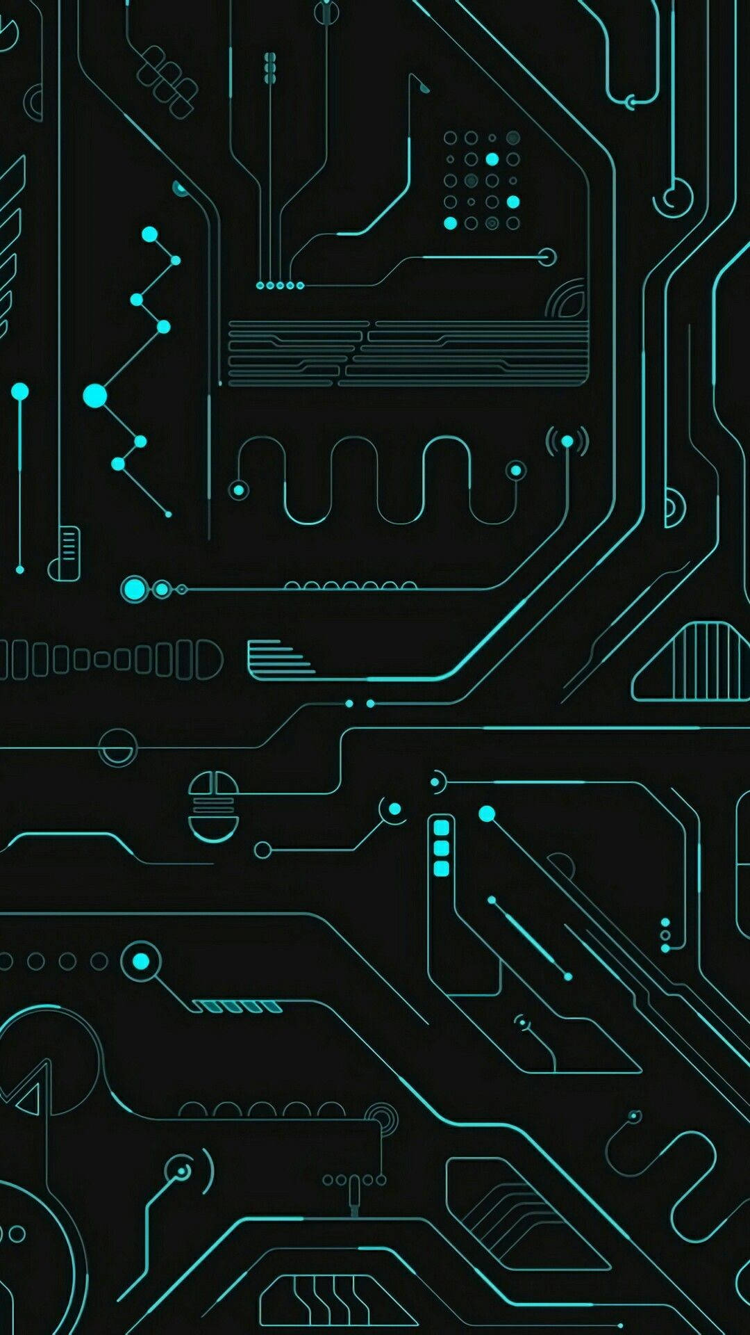 hacker, circuit board, glowing teal, Full HD Phone Wallpaper
