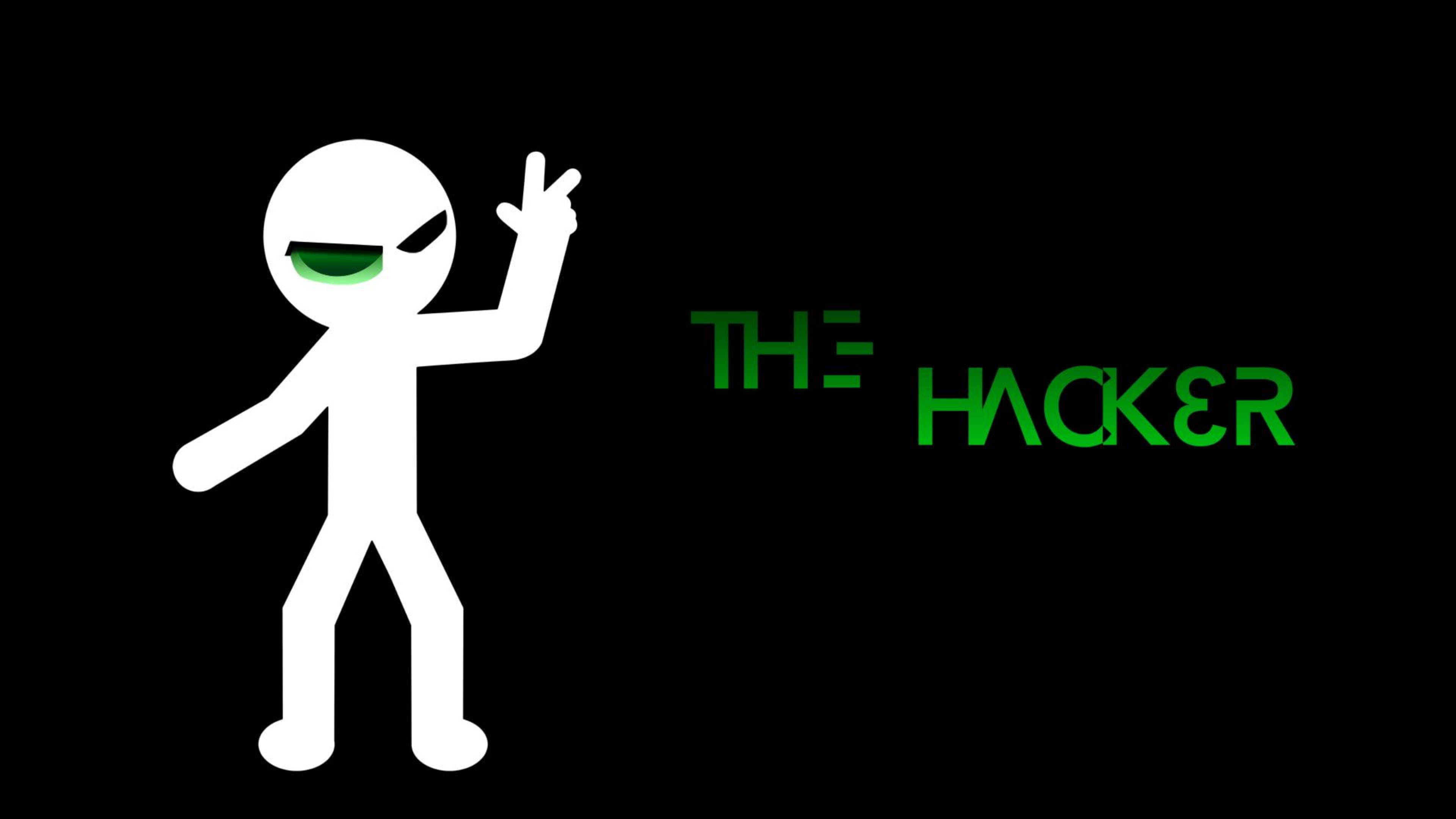 white stick figure, glowing green eyes, peace sign, 4K Desktop Wallpaper