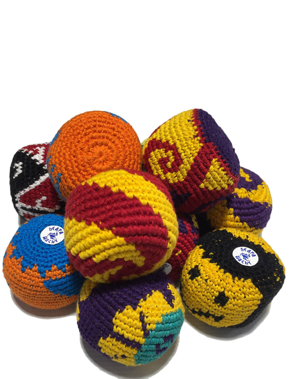 cute hacky sack crochet seapa, hand-crocheted yarn balls, bold geometric patterns, HD Phone Wallpaper