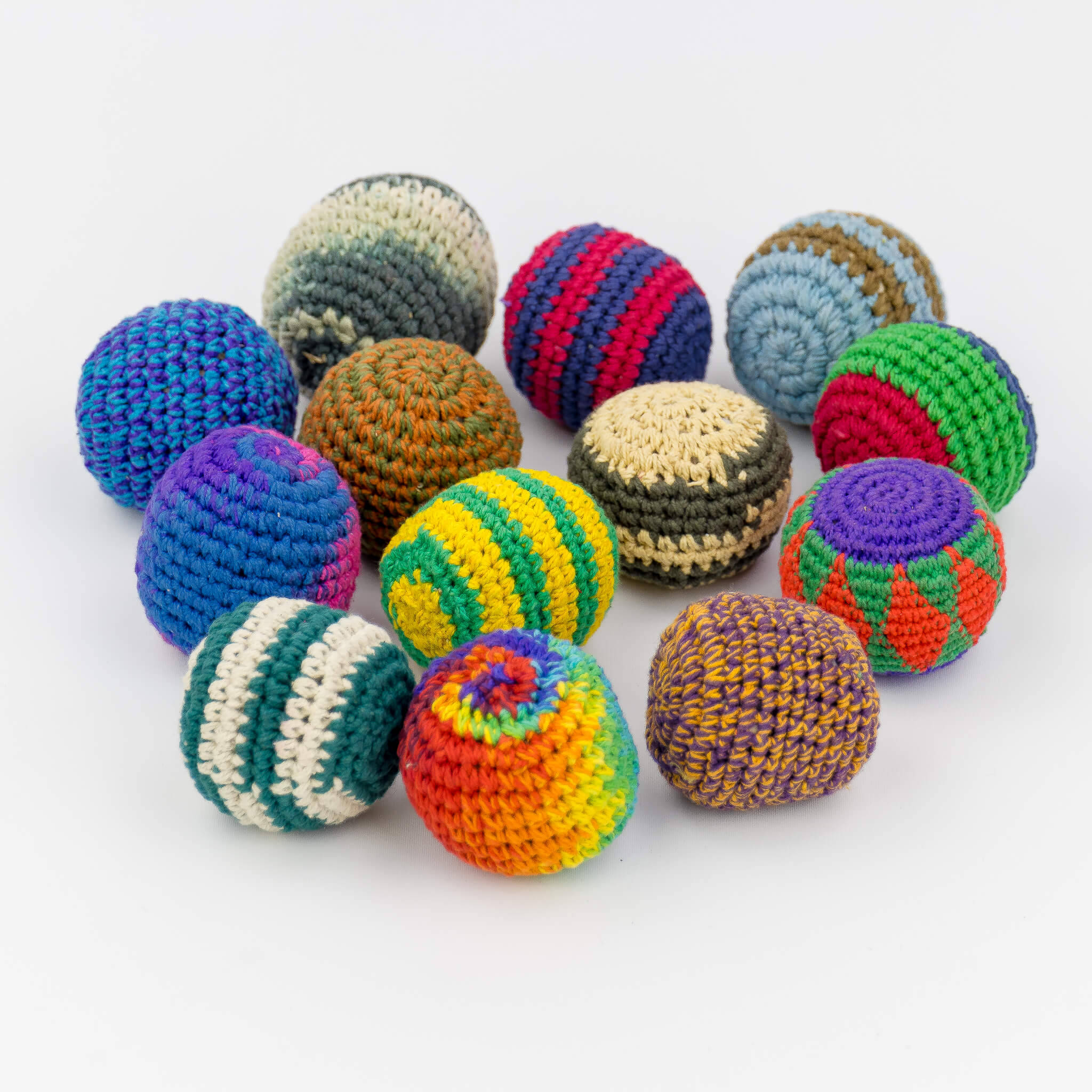 Simple Hacky Sack Crochet Cute, hand-crocheted yarn balls, bold patterns, Full HD Desktop Wallpaper
