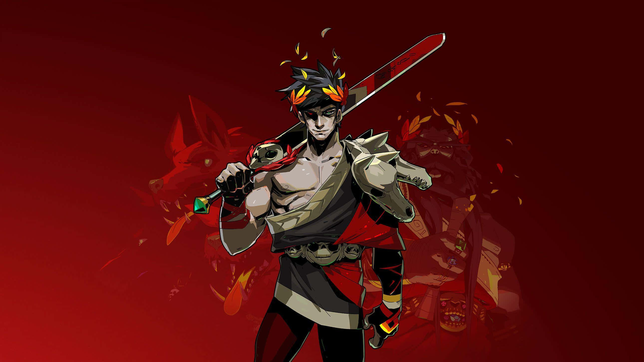 Hades, anime warrior, fiery hair, 2K Desktop Wallpaper