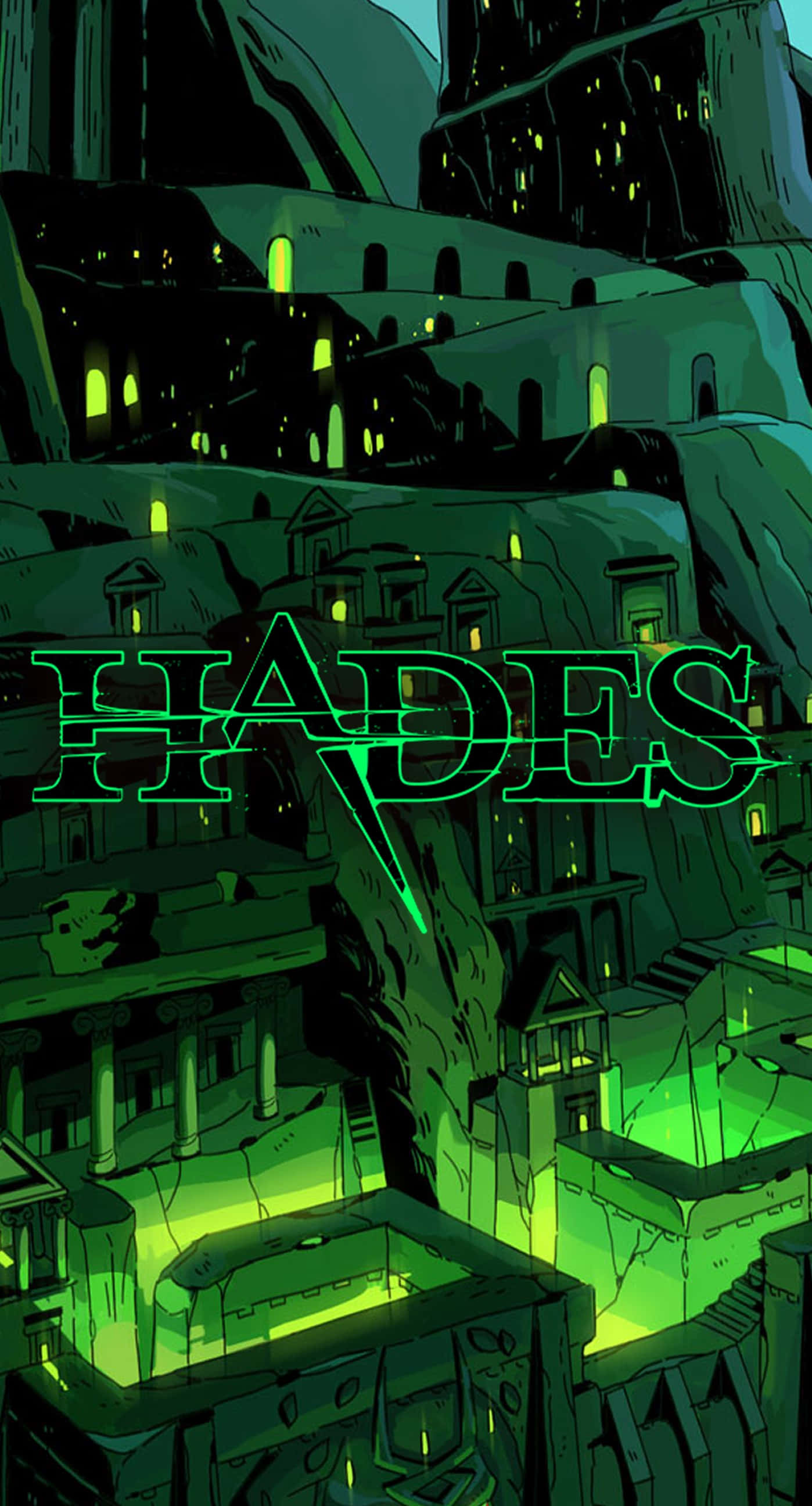 Hades, neon green, dark green, 2K Phone Wallpaper