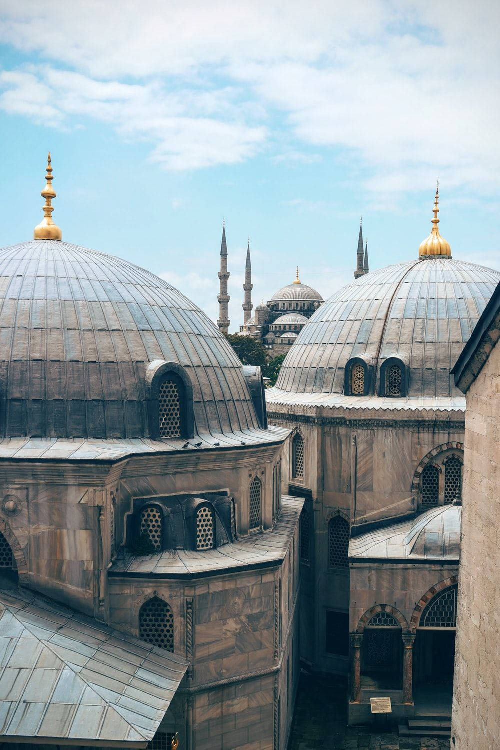 Hagia Sophia, domes, golden finials, HD Phone Wallpaper