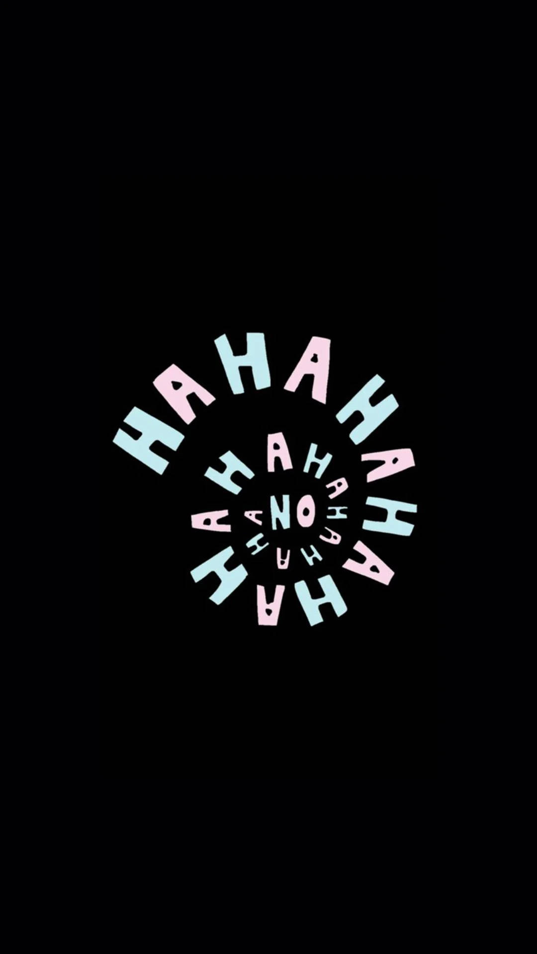 Spiral Hahaha, black background, circular pattern, Full HD Phone Wallpaper
