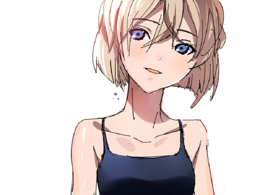 Haibara Ai, short blonde hair, blue eyes, SD Desktop Wallpaper