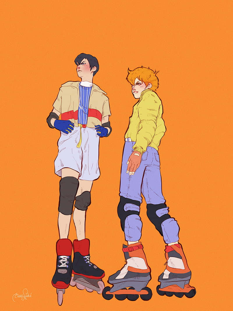 Haikyuu Anime, roller skate, anime-style teens, SD Phone Wallpaper