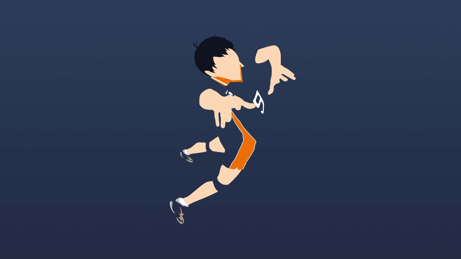 Haikyuu Team Captains, orange and white, gradient navy blue, Full HD Desktop Wallpaper