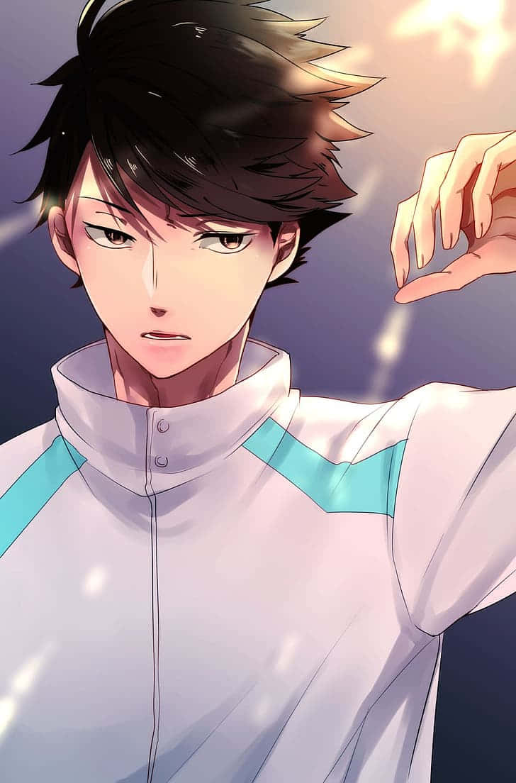 Haikyuu Captains, spiky black hair, teal accents, SD Phone Wallpaper