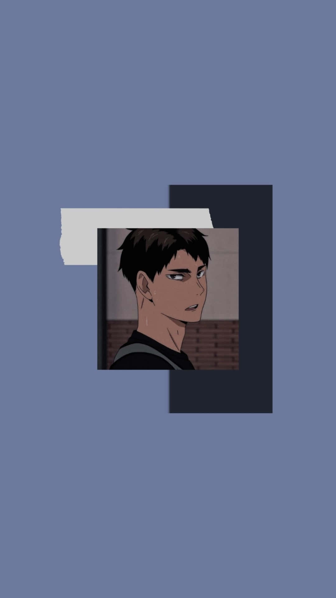 Haikyuu Captains, torn paper layers, muted blue background, Full HD Phone Wallpaper